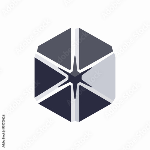 Geometric Hexagon Star Abstract Shape Icon Logo Design Template