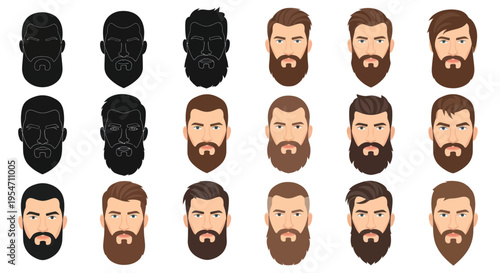 Beard Styles Collection: Diverse Men's Facial Hair Portraits