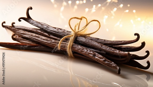 A Bundle Of Fresh Bourbon Vanilla Beans With Tiny Black Seeds Visible Inside A Pod