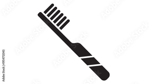 Toothbrush icon with bristles and a handle, representing dental hygiene and oral care with a clean design.