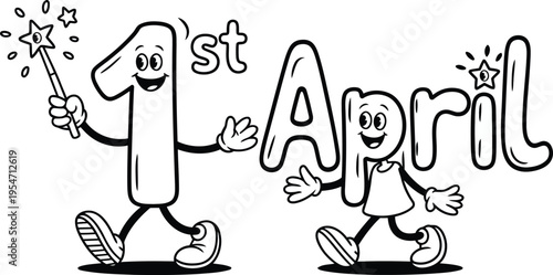 Cute Fool’s Day Line Art – Fun and Playful Vector Outline