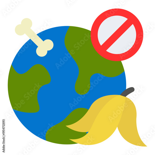 No Food Waste on Earth Illustration
