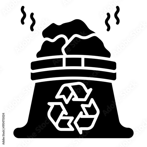 Waste Decomposition with Recycling Symbol Icon