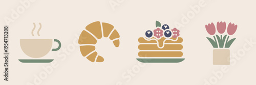 Spring bridal branding icons with floral arch – Great for jewelry ads, wedding blogs, or catering service graphics.