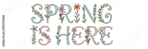 Whimsical floral typography for spring – Great for social media quotes, wedding invitations, or seasonal merchandise.