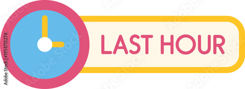 Round clock icon indicating last hour for a limited time offer