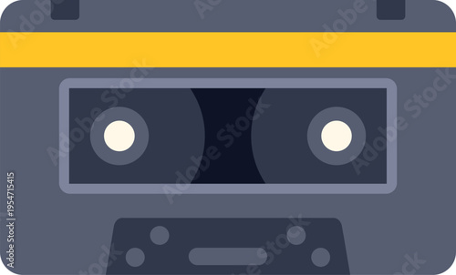 Gray analog magnetic tape offering retro music recording and playback