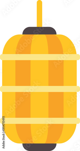 Yellow asian lantern displaying traditional cultural element for various celebrations