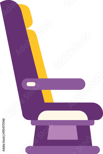 Airplane seat flat design vector illustration for aviation travel and journey concepts