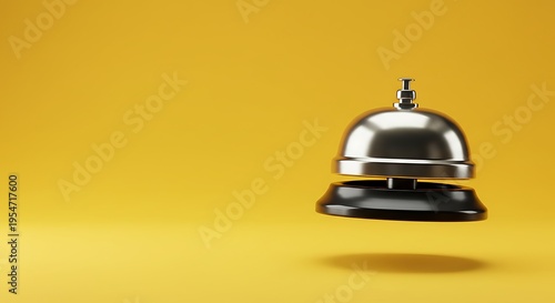 Chrome Gleam: 3D Rendered Service Bell