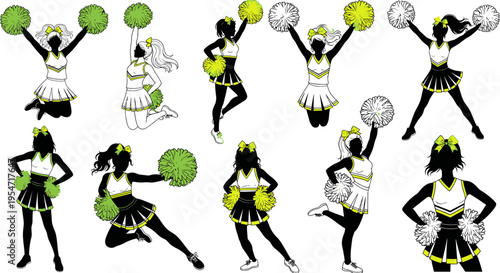 Cheerleaders Poses Collection - Dynamic Action and Spirit