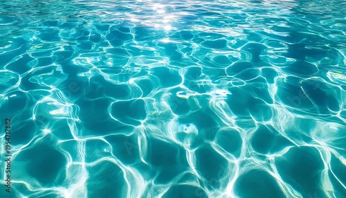 Tranquil Underwater Scene with Soft Light Reflections on Geometric Shapes in a Blue Pool Setting