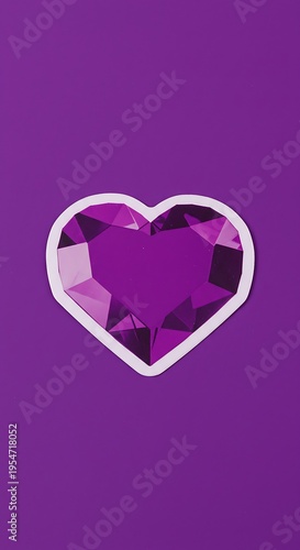 Amethyst Heart: Facetted 3D Render
