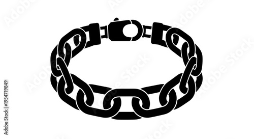 Black chain link metal bracelet.