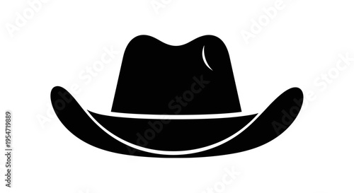 Black cowboy hat icon symbol.