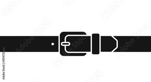 Black Leather Belt with Buckle.