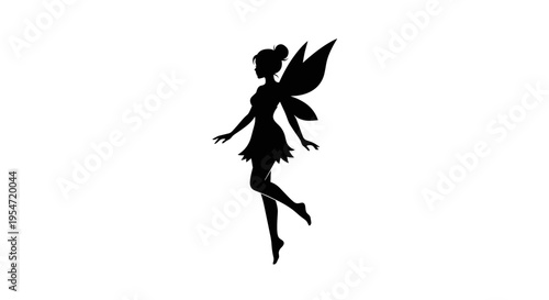Black silhouette of a fairy.