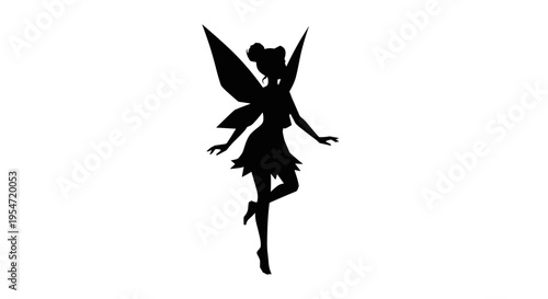 Black silhouette of a fairy 1.