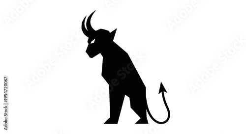 Black silhouette of devil animal.