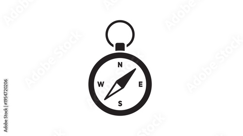 Compass icon with cardinal directions North, South, East, and West, for navigation and exploration purposes