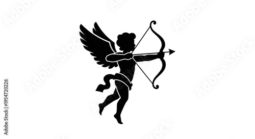 Cupid with bow and arrow.