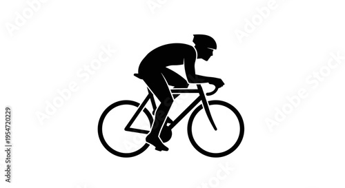 Cyclist Riding a Bicycle Fast.