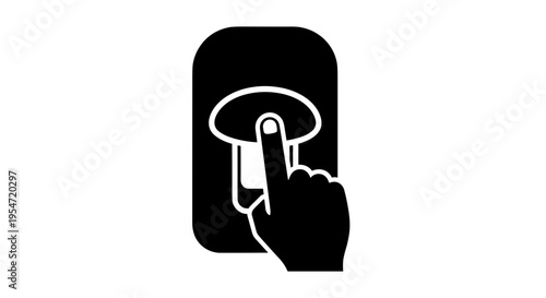 Hand pressing button icon.