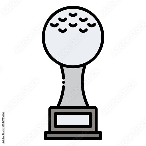 Golf Trophy Vector Icon Illustration