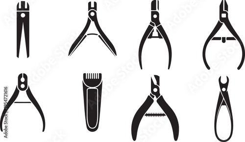 Nail clipper, nipper, and cutter beauty cosmetic tools vector illustration