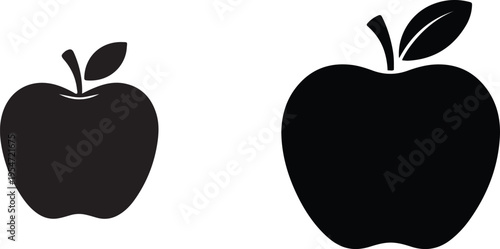 Apple fruit silhouette icon vector illustration healthy food symbol