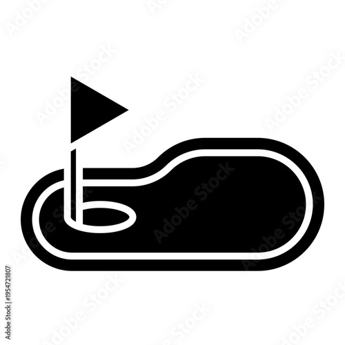 Mini Golf Course Icon: Leisure Activity Illustration