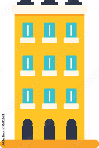 Urban residential building vector illustration for real estate or cityscape concepts