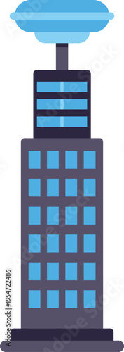 Stylized building illustration representing urban development and future architecture