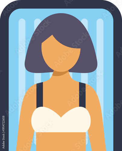 Woman lying in a solarium machine enjoying skin care for tanning