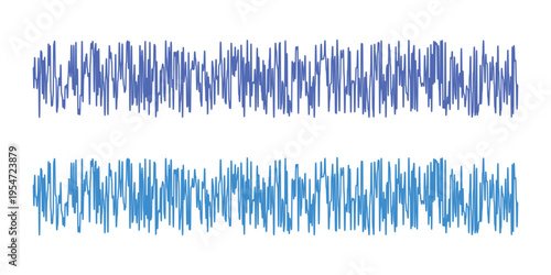 Abstract audio waveform visual representation with blue tones on white background