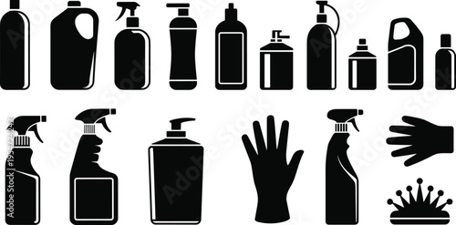 Vector Illustration Set of School Supplies Silhouettes Including Laptop Backpack Books Scissors Stationery and Creative Education Icons for Back to School Teacher and Student Designs