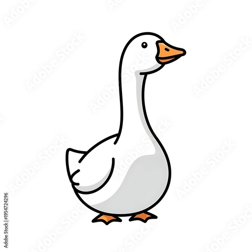 White Goose Illustration - A Simple and Elegant Design.