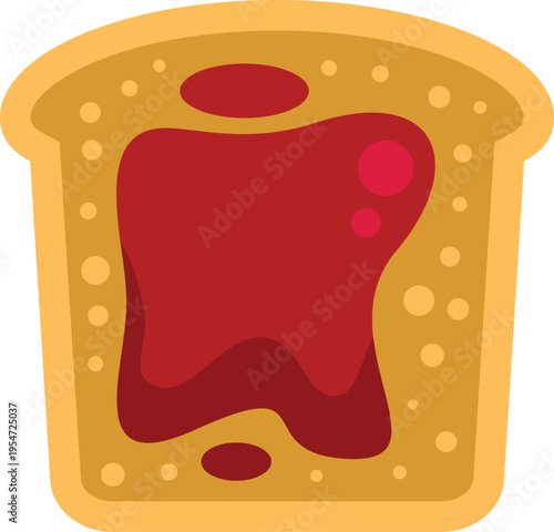 Toast with a sweet red jam spread on top for a delightful breakfast