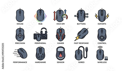 Gaming mouse features: rgb, high dpi, buttons, fast response, wired and wireless control