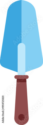 Blue and brown gardening trowel icon, a hand tool for horticulture