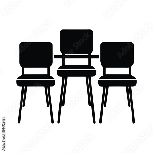 Classroom Chairs Icon Vector Illustration