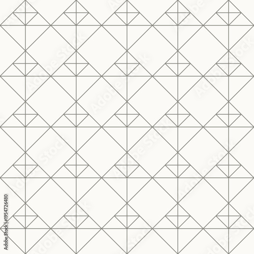 Complex geometric grid seamless pattern in line design. geometric lattice abstract symmetry minimal linear grid vector. complex grid editable stroke pattern