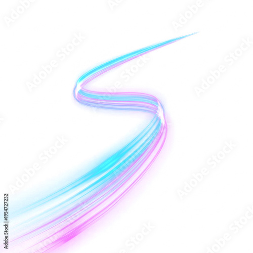 The visual mood is an electric fusion of high-speed energy and deep-space serenity. The sharp contrast between the vibrant neon cyan and magenta streaks against the absolute black void creates a sense