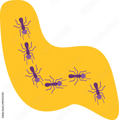 Ants walking in a curved line symbolizing teamwork, cooperation, and community
