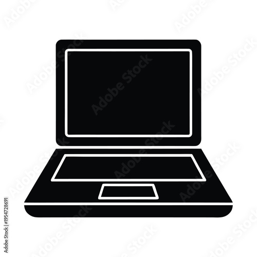 Online Learning Laptop Icon Vector Illustration