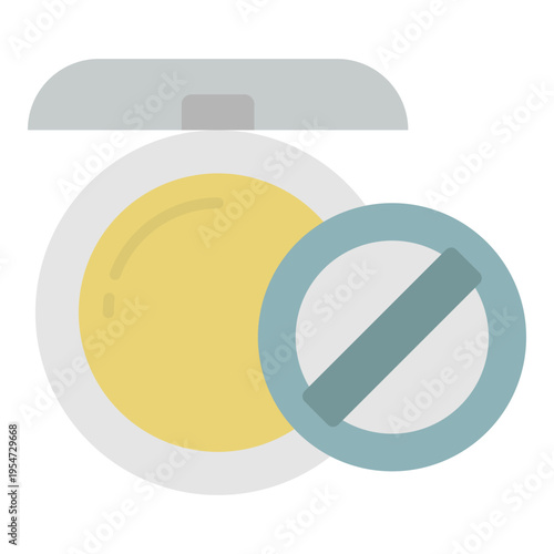 Makeup Powder Compact with Applicator Illustration