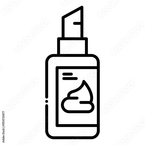 Shaving Cream Bottle Icon: Personal Care Illustration