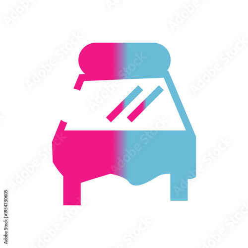 vector illustration of bed gradient style icon