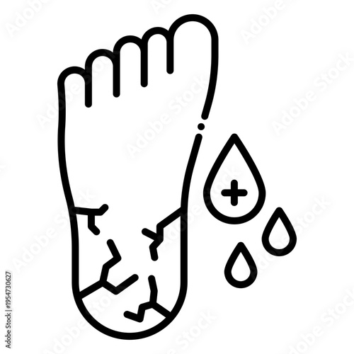 Dry Foot Skin Care and Moisturizer Application Icon