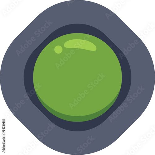 Green circular web button control for digital user interface applications